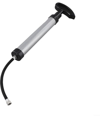 Honseadek Pompa ad aria manuale in lega di alluminio per biciclette e palloni sportivi, mini pompa portatile ad alta pressione per basket e calcio con tubo di prolunga (argento)