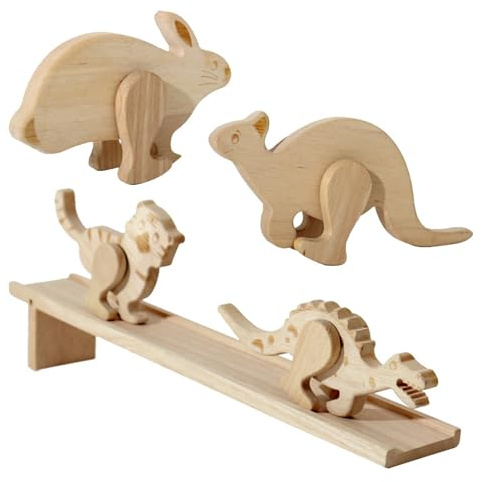 Giocattoli Da Passeggio Con Rampa In Legno, Set Di 5 Giocattoli Con Rampa Per Animali In Legno Da Passeggio In Discesa | Coltiva I Giocatoli Dei Di Concentrazione 'osservazione Per I