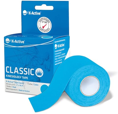 Rehab europa QA-00459/AZ - 1 rollo kinesiotape vendaje k-active azul 5cmx5m