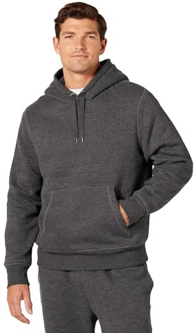 Amazon Essentials Felpa con Cappuccio con Fodera in Sherpa Uomo, Carbone Puntinato, XL