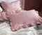 Lanqinglv 2er Pack Kissenbezug Kissenbezüge 80 x 80 cm Rosa mit Rüschen Uni Weiche Mikrofaser Kopfkissenbezug 80x80 Kissenhülle Doppelpack