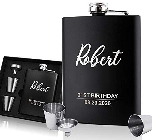 EDSG Personalised Hip Flask | Engraved Whisky Flask 6oz Pocket Flask | Custom Gift for Best Man Fathers Day Wedding | Gift for Dad Daddy Father Grandpa Granddad Hand Finished in UK (Birthday)