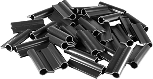 Sorton® Clips de Fixation en PVC pour clôture, Balcon | Clips de Fixation pour Brise-Vue, Jardin, extérieur (4,5 cm – 100 pièces, Noir)