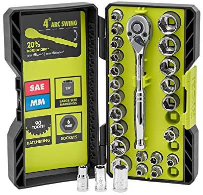 RYOBI 26 PC 1/4 Socket Set