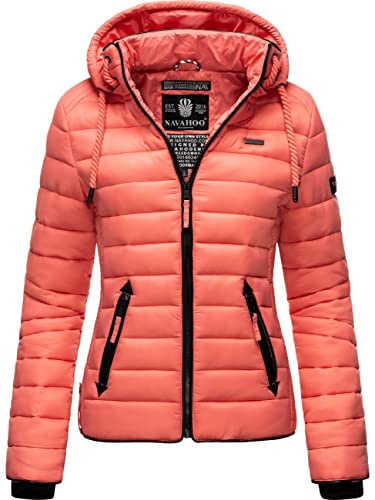 Navahoo Damen leichte Übergangsjacke Steppjacke mit Kapuze Lulana Rose Coral Gr. XS