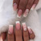 JUSTOTRY 24 Stück Geblümt Eckig Nägel Zum Aufkleben Mittel,Weiß French Künstliche Nägel, Funky Blumen Kunstnägel Press on Nails mit Kleber,Pretty Square Fingernägel Fake Nails Lang für Frauen