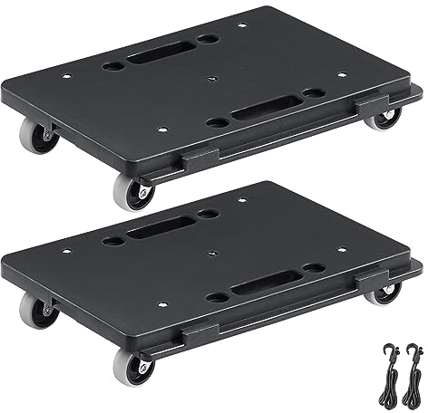 VEVOR Chariot de Déménagement 2PCS Déplace Meubles Capacité de Charge 227 kg Chacun avec 4 Roues Robustes Plateau Roulant de Manutention Déménageur Portable à Verrouillage pour Meubles Lourds, Noir