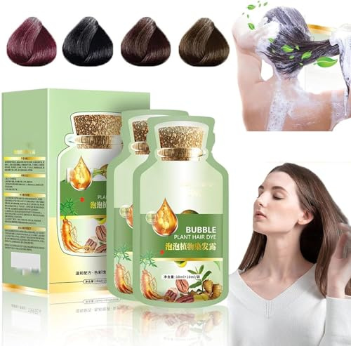 Plant Natural Hair Dye: Pure Plant Extract Bubble Shampoo (Coffee)