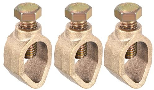 sourcing map Ground Rod Clamp Grounding Clamps 5/8 Wire Connector Great for Pipes Range Pack of 3