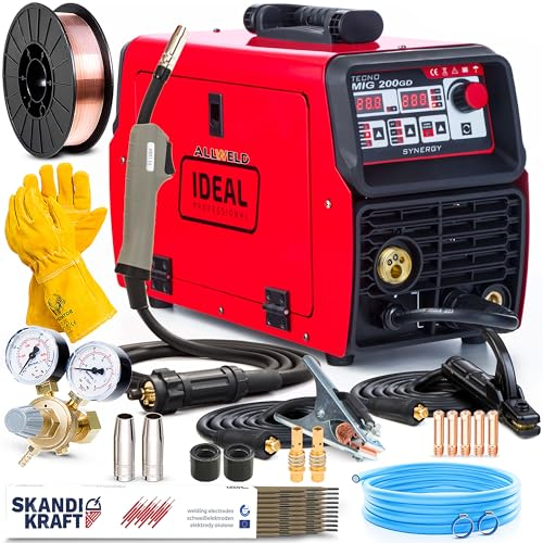 Ideal Tecno MIG 200 GD - poste a souder mig avec gaz 200A - MIG/MAG, MMA, TIG DC (LIFT), fil fourré - réglage de l'inductance, soudobrasage - mode 2T/4T, technologie IGBT - Kit basic