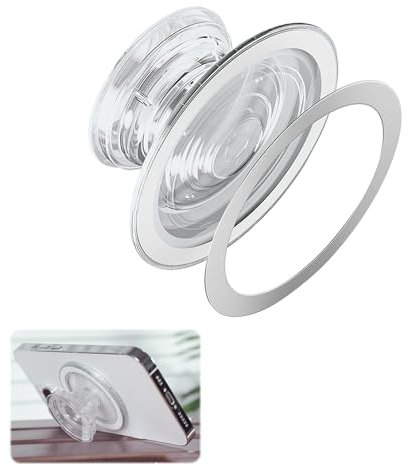 Base Magnética Transparente Compatible con Agarres de Teléfono, Soporte Delgado y Ligero para Móvil, Policarbonato, Accesorio Esencial