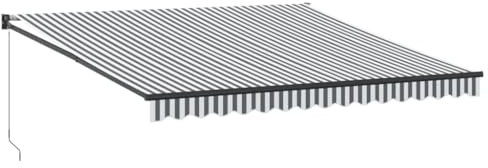 Toldo retráctil Aluminio y Tela Gris Antracita y Blanco 4x3 m, vidaXL