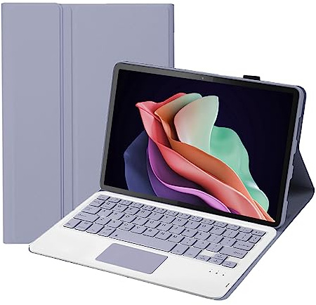 Denash 2 in 1 Wireless Keyboard with Touchpad,11.5in TouchPad Keyboard Case with Pencil Holder, Detachable Magnetic Bluetooth Keyboard for Tab P11 2nd Gen/Pad Plus 2023 (Purple)