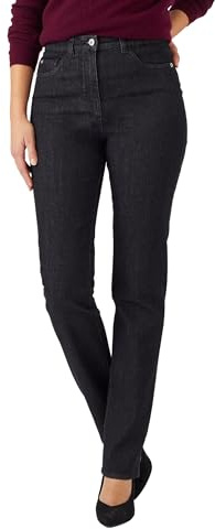 Damart Femme Jean 5 Poches L 69 cm | Coton, Coupe ajustée, Long, Droite, A la Taille