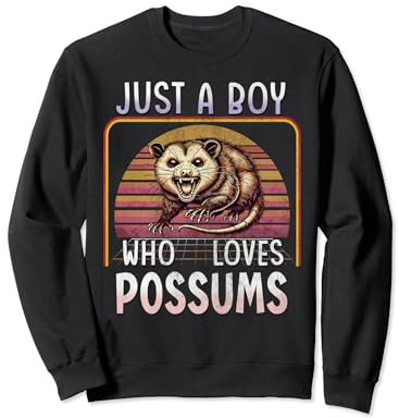 Just A Boy Who Loves Possum Lover Gift Cute Opossum Kids Sweatshirt