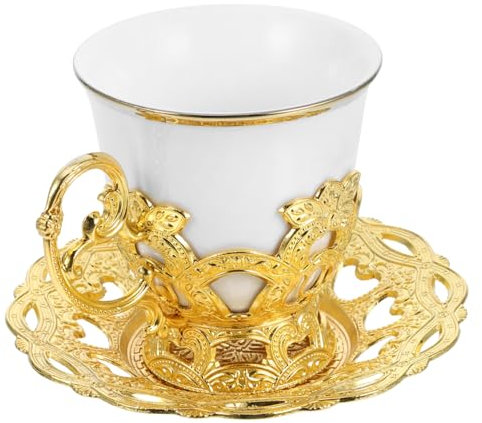 Cabilock 1juego Tazas De Café Platillo Diseño Vintage Tazas De Espresso y Cappuccino Set Para Café y Casa