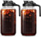 Mason Jar Pitcher 64oz Leak Proof Glass Juice Pitcher with Lid & Spout 2PCS Wide Mouth Cold Brew Mason Jar for Liquids, Ice Tea, Juices, Cold Brew Coffee, Breast Milk