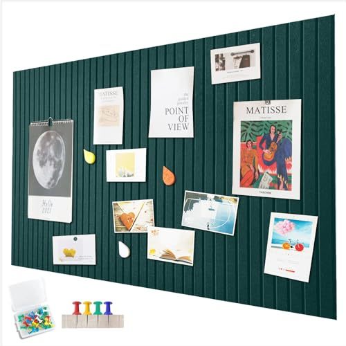 Penbinmall Grand tableau d'affichage 60 x 40 cm - Grand panneau en liège décoratif en feutre - 0,9 cm d'épaisseur - Plaque photo pliable avec ruban adhésif - Tableau de visualisation en