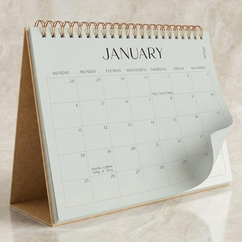Aesthetic Desk Calendar 2026-2027 - Runs from January 2026 until July 2027 - Beautiful Small 26-27 Flip Desktop Calendar for Easy Organizing