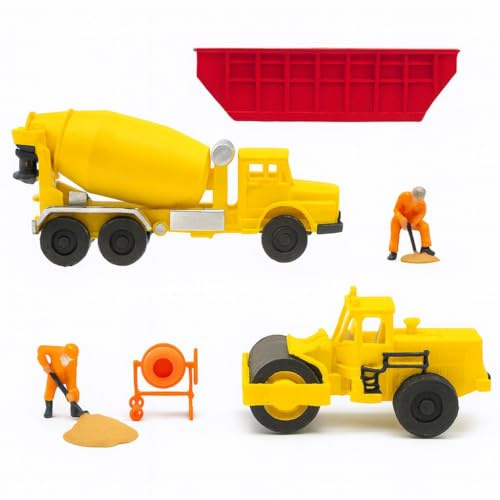 Iberplace 30008 Superset konstruktion nr 2 – spår H0 1:87 – byggfordon och byggarbetare: modellbanefigurer – 3D-tryck, handmålad, tillverkad i EU