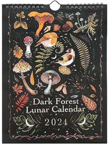 2026 Dark Forest Calendar - Calendar Dark Forest 2026 for Adorning | 12 Illustrations with Waterproof Lunar & Celestial Moon Phases for Home Art, House Decor, Study and Living Room