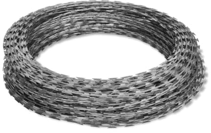 Taggtråd 2 stycken galvaniserat stål concertina-tråd 100 m längd, bladspiraltråd för trädgård, staket, avstängningskedja och verkstad för säkring och fastsättning utomhus