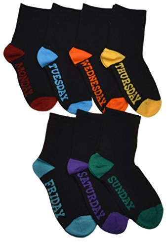 Days of the Week boys socks Black 7 pairs per pack