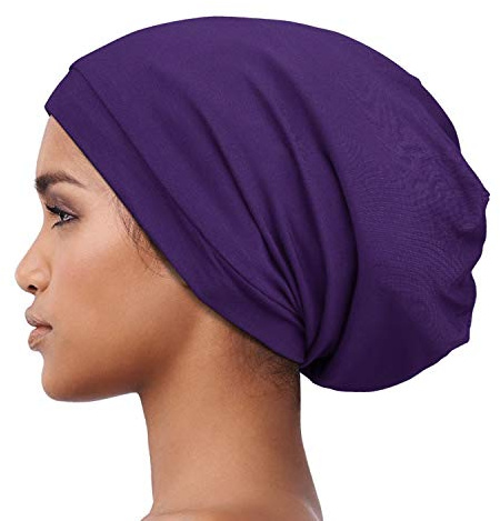 Alnorm Trendy Oversized Stretchy Slouchy Beanie Hat Soft Warm Cap Purple