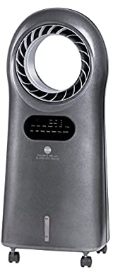 MACOM Enjoy & Relax 989 Bladeless Breeze Verdunstungskühler ohne Flügel, grau, Durchflussmenge 10 m³/Minute