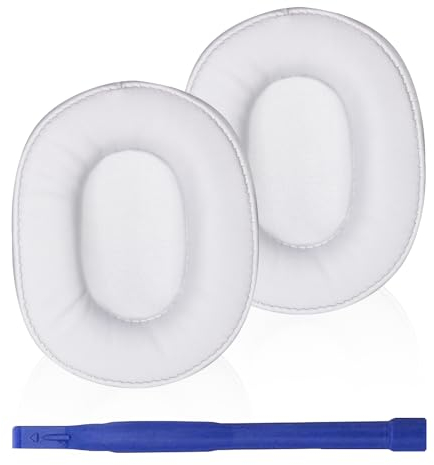 Adhiper - Almohadillas de repuesto compatibles con auriculares Audio-Technica M50X, ATH-M50xBT2, ATH-M50X, M40X, M30X, M20X, M10X (blanco)