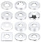 2 pcs 21 mm (1/2 Inch) Tap Rosette Stainless Steel Chrome-Plated Pipe Cover, Tap Rosette Cover for Showers, Taps, Radiators etc. (Silver, 60 x 25)