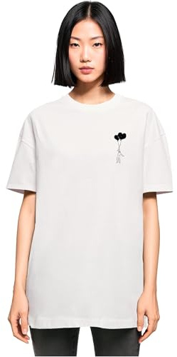 MERCHCODE T-Shirt surdimensionné pour Femme avec Inscription « Love in The Air » 100% Coton, Taille 4XL, Blanc., XXXXL