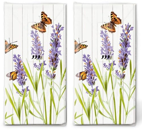 20 einzelne Taschentücher Blumen Duftende Blumenwiese. 2 Packungen mit 10 einzelnen Papiertaschentücher bedruckt als Geschenk.