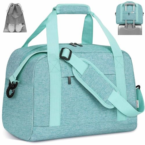 FIORETTO for Easyjet Cabin Bag 45x36x20, Travel Underseat Hand Luggage Bag with Laptop Compartment, Carry on Weekend Overnight Holdall Bag with 6 Compartments for Women & Men 32L Green
