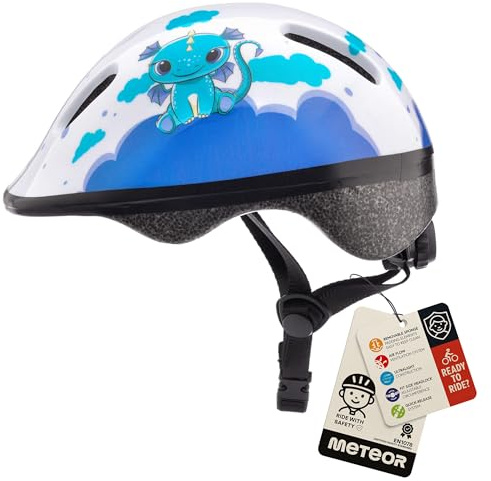 Bike Helmet For Baby, Kids, Boys, Girls - Cycling Safety Small Sizes Child MTB Bike Bicycle Skateboard Scooter Lightweight Adjustable Breathable - MV6-2 - Size: S XS 44-48 cm - Motif : Dragon