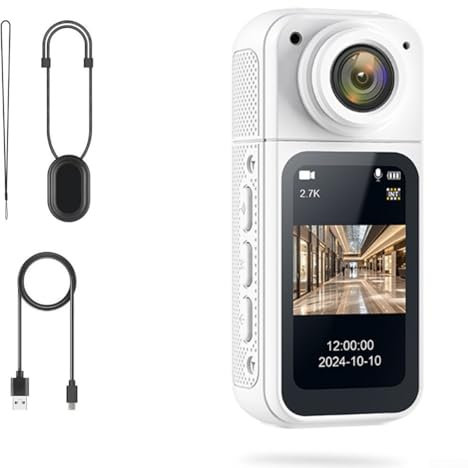 MeevrgR 4K Action Camera - 1.47 IPS Touchscreen with Magnetic Mount & EIS Stabilization | Waterproof Adventure Camera for Vlogging, Cycling, Motor Sports | 2.4G WiFi & App Control(White)
