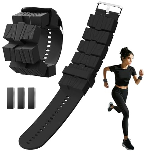 POWER GUIDANCE Gewichtsmanschetten Handgelenk Gewichte - Verstellbare Gewichte für Beine und Arme - 2er-Set mit 0,45 kg Ankle Weights für Yoga, Pilates, Laufen, Joggen, Aerobic & mehr (Schwarz)