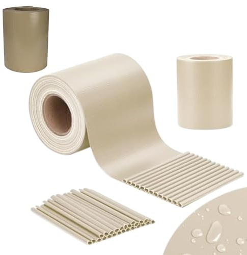Striscia Fascia Frangivista in PVC 19cm X 35mt 450 g/m² con 25 Clip di Fissaggio Rotolo Frangivista Protezione della Privacy Recinzione Balconi Ringhiere Cancello Resistente ai Raggi UV (Tortora)