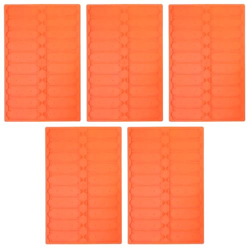 WEKADRIN Supporto per Essiccazione Vetrini da Microscopio in Plastica Arancione 5 Pezzi 20 Slot Vassoio Compatto per Conservazione Vetrini da Laboratorio Accessorio per Studi Microbiologia