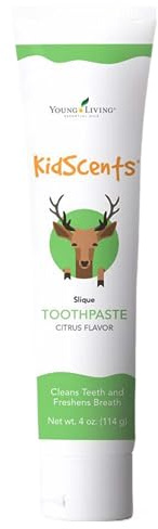 KidScents Slique Toothpaste by Young Living - 4 oz Tube - Gentle Dental Care for Kids - Premium Essential Oils - Citrus-Mint Flavor - Fights Plaque Removes Buildup and Stains - Fluoride and SLS Free