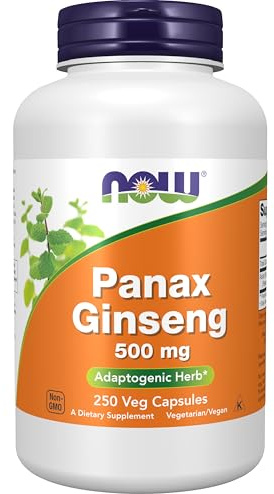 NOW Foods Supplements, Panax Ginseng (Root) 500 mg, Adaptogenic Herb*, 250 Veg Capsules