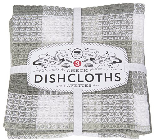 Now Designs Check Dishcloths (Set of 3) | London Gray