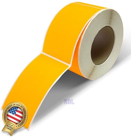NextDayLabels 500 Rectangle Stickers (3 x 5) - Color Coding Labels Roll - Moving Labels for Boxes, Colored Inventory Stickers for Packing, Organizing, and Storage (Fluorescent Orange)