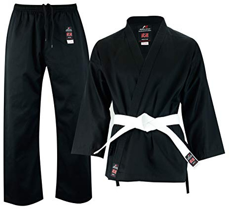 Malino Studente Leggero Karate-Gi Tuta Nero Uniforme per Bambini PC-7oz Cintura Libera, Taglia 150