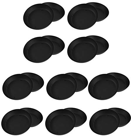DOITOOL 20 Stück Pflanztopf Untersetzer Schwarz, Stark Wassersparend, Kleine Pflanzschalen, Runde Blumentopf-Untersetzer für Drinnen und Draußen, Balkon, zu Hause