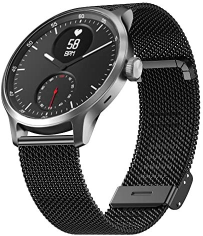 Hiseus Metallarmband kompatibelt med Withings ScanWatch 42mm, Rostfritt Stål Justerbart Ersättningsarmband kompatibelt med Withings Steel HR 40mm/Steel HR Sport Bracelet