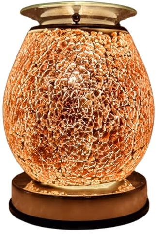 Cello Rose Gold Mosaic Touch Electric Wax Melt & Oil Burner – Scented Fragrance Diffuser, Home & Living Room Décor, Night Light, Bedroom & Office Accessories Present Aroma Gift Touch Control
