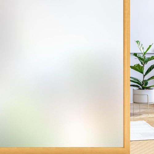 rabbitgoo Frosted Window Film Privacy for Glass, Matt, 75x300cm | Glass Sticker Static Cling without Glue, Removable Opaque Coverings Anti-UV for Bathroom Home Office
