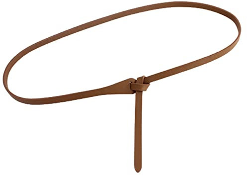 FAIRYGATE Gürtel Damen Braun Ledergürtel Damen Gürtel Schnallenfreier Taillengürtel Unsichtbarer Schnallenbund Trachtengürtel für Kleid, DA0716