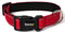 lionto Hundehalsband aus strapazierfähigem Nylon, Größe M, weiches gepolstertes Halsband für Hunde, 360° reflektierend & Klickverschluss, Metallring & Anpassung durch stufenlosen Schieber, rot